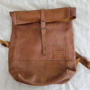 Leather Rolltop Leather Backpack - New